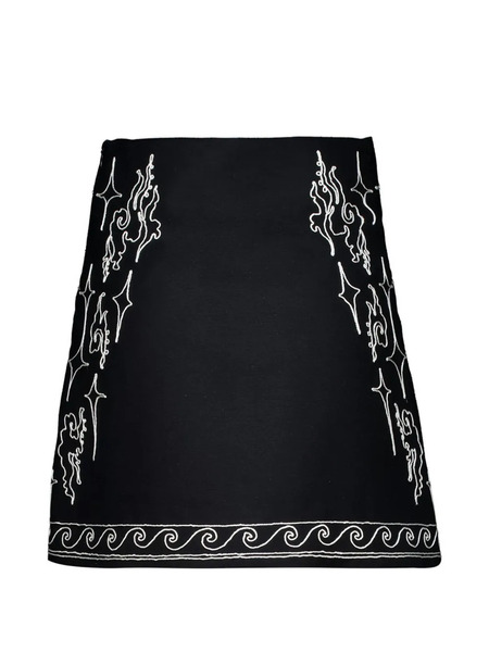 Zeus+dione Embroidery Mini Skirt - Black 
