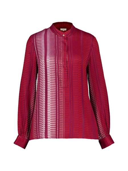  Zeus+dione Hera Striped Silk Blouse - Red 
