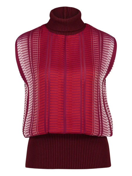  Zeus+dione Turtleneck Knitted Vest - Red 