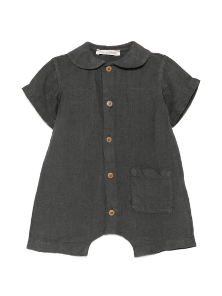  Zhoe & Tobiah Buttoned Patch-pocket Romper - Grey 