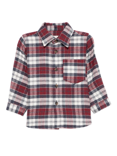  Zhoe & Tobiah Plaid-pattern Chest-pocket Shirt - Blue 