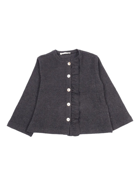  Zhoe & Tobiah Ruffled Button-up Cardigan - Grey 