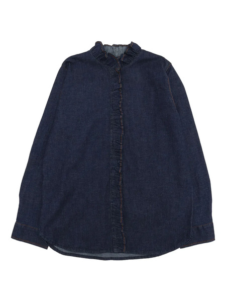  Zhoe & Tobiah Ruffled Denim Shirt - Blue 