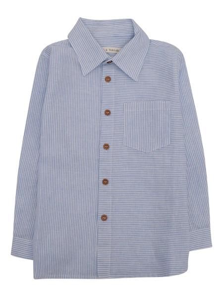  Zhoe & Tobiah Striped Button Shirt - Blue 