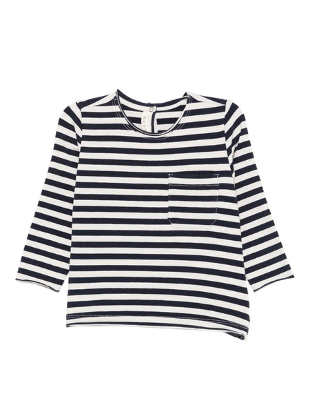  Zhoe & Tobiah Striped-pattern Chest-pocket Top - Neutrals 
