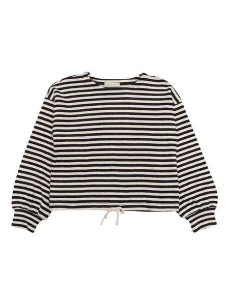  Zhoe & Tobiah Striped-pattern Drawstring Sweatshirt - Grey 
