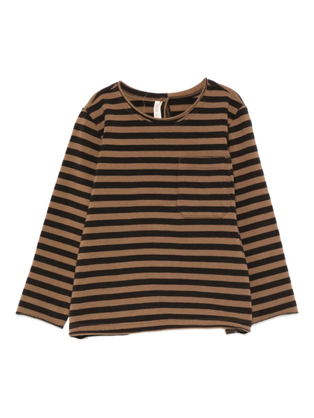  Zhoe & Tobiah Striped-pattern Pocket-chest Sweater - Brown 