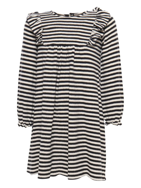  Zhoe & Tobiah Striped Ruffled Dress - Neutrals 