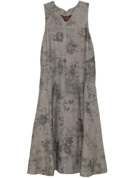  Ziggy Chen Abstract-print Midi Dress - Grey 