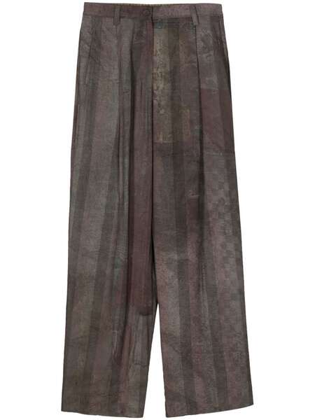  Ziggy Chen Dyed Wide-leg Trousers - Grey 