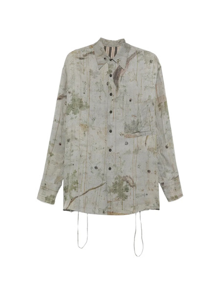  Ziggy Chen Floral-print Shirt - Grey 
