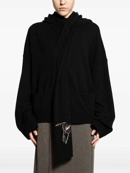  Ziggy Chen Scarf Cardigan - Black 