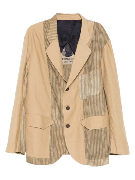  Ziggy Chen Striped Blazer - Brown 