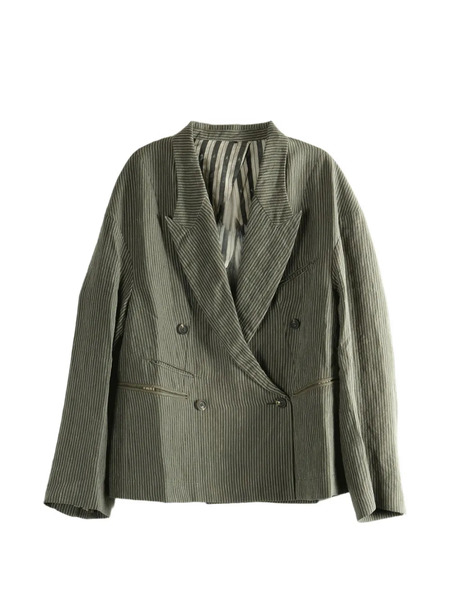  Ziggy Chen Striped Blazer - Green 