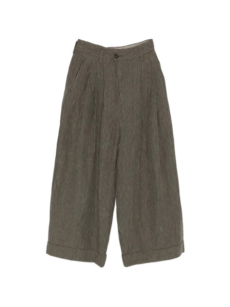  Ziggy Chen Striped Pleated Trousers - Green 