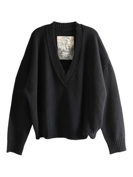  Ziggy Chen V-neck Wool Sweater - Black 