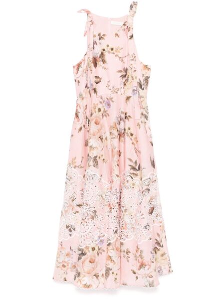 Zimmermann Acacia Broderie Midi Dress - Pink 
