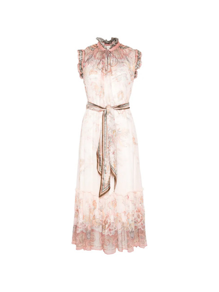  Zimmermann Alchemy Ruffled Paisley Midi Dress - Pink 