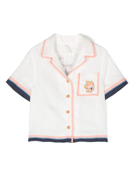 Zimmermann Alight Contrasting-trim Cotton Shirt - White 