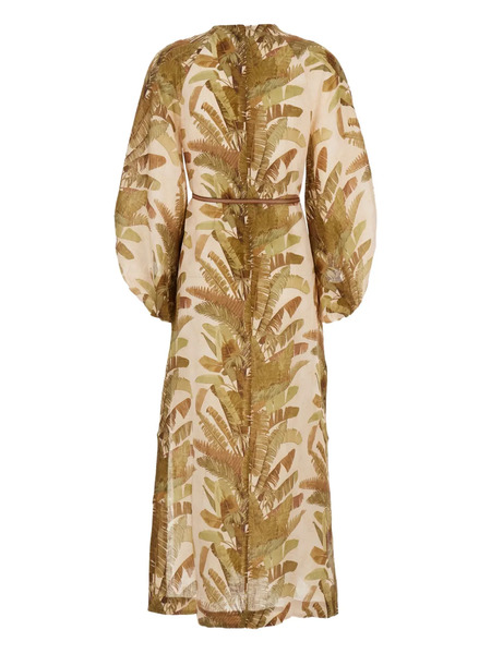  Zimmermann Ascension Leaf-print Midi Dress - Neutrals 