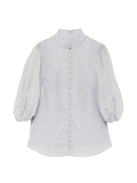  Zimmermann Button Bishop-sleeved Blouse - Blue 
