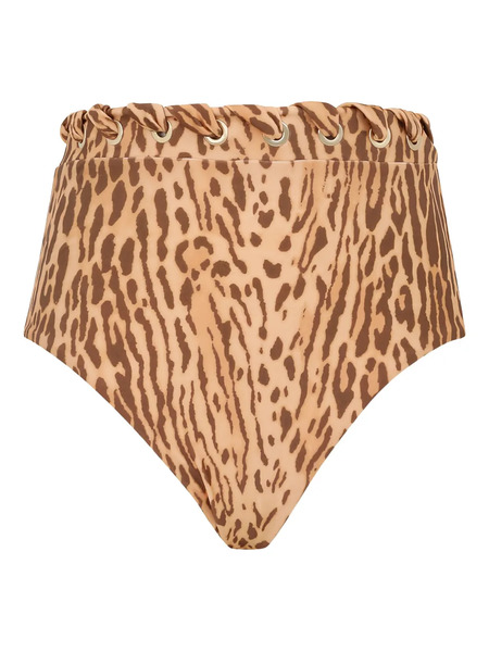  Zimmermann Cascadian Leopard-print High-waist Bikini Bottom - Brown 