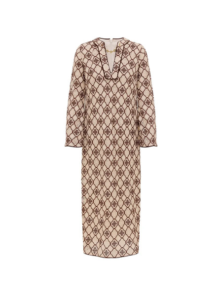  Zimmermann Chain Embroidered Midi Dress - Neutrals 