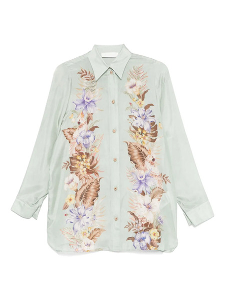  Zimmermann Coco Silk Shirt - Green 