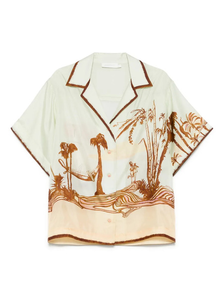  Zimmermann Coco Silk Shirt - Green 