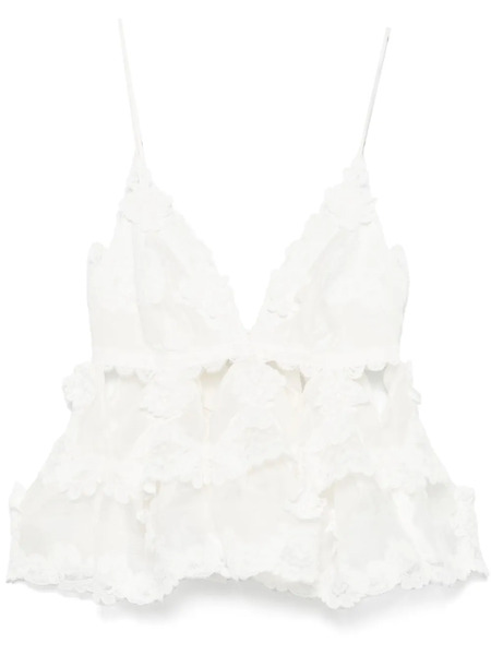  Zimmermann Crush-lace Tiered Top - White 