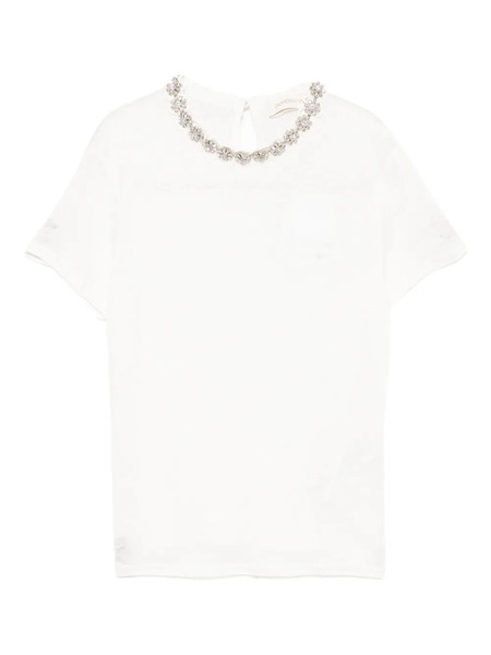  Zimmermann Crystal-embellished T-shirt - White 