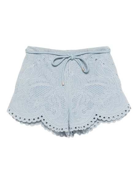  Zimmermann Daylight Eyelet Drawstring Shorts - Blue 