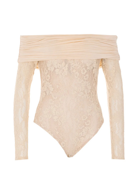  Zimmermann Drape Lace Bodysuit - Neutrals 