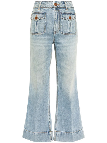  Zimmermann Flared Cropped Jeans - Blue 
