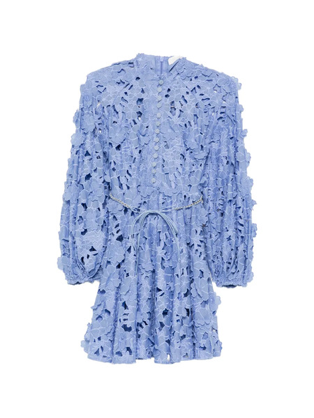  Zimmermann Floral Appliqué Belt Dress - Blue 