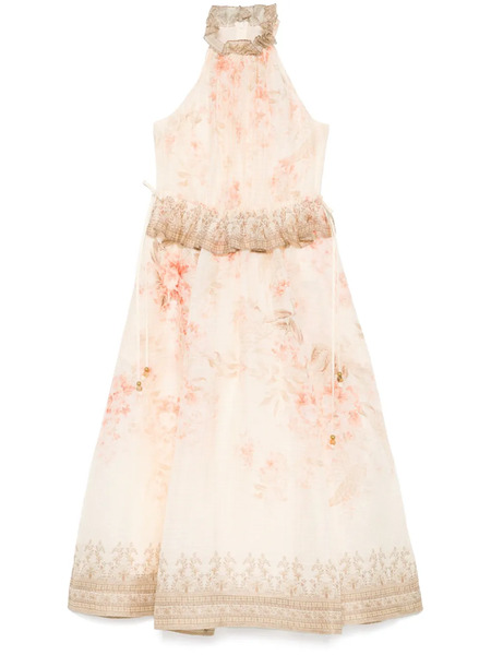  Zimmermann Illuminate Halter Midi Dress - Pink 