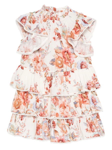  Zimmermann Kids Awaken Ruffled Tiered Dress - White 