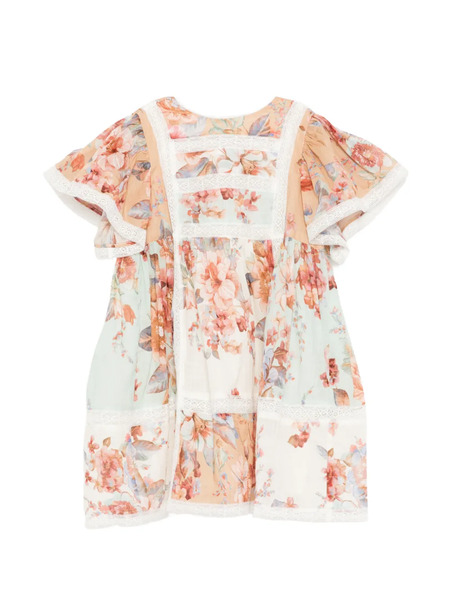  Zimmermann Kids Awaken Spliced Trim Dress - Neutrals 