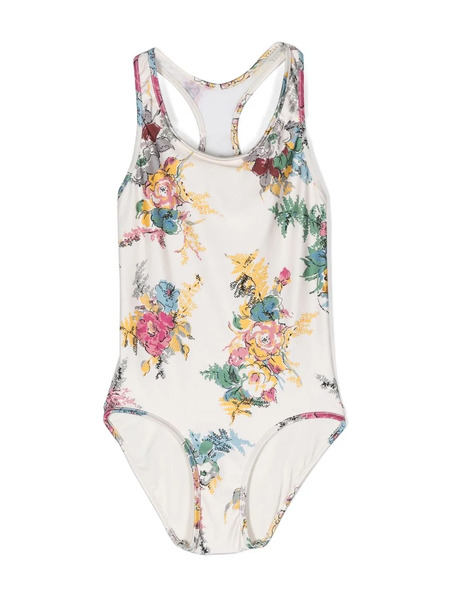  Zimmermann Kids Clover Floral-print Racerback Swimsuit - Neutrals 