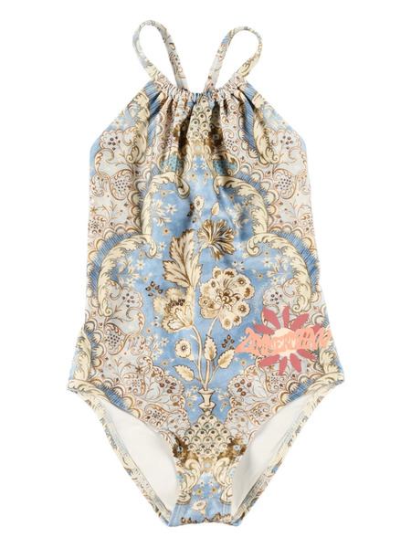  Zimmermann Kids Daylight Floral Swimsuit - Blue 