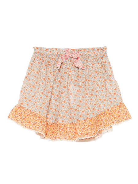  Zimmermann Kids Floral-print Ruffled Skirt - Orange 
