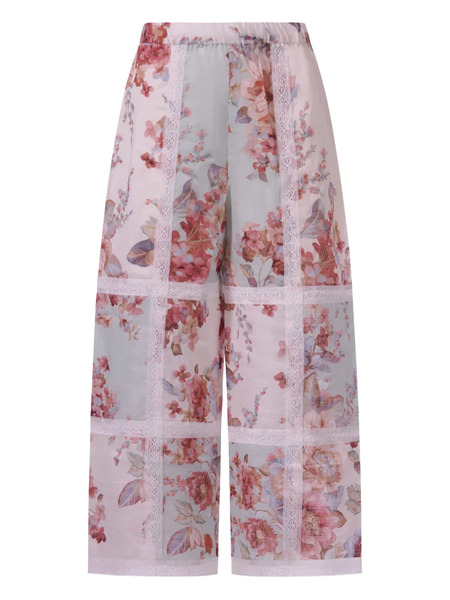  Zimmermann Kids Foral-print Lace Trousers - Neutrals 