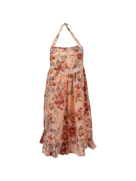  Zimmermann Kids Halter Floral Dress - Neutrals 