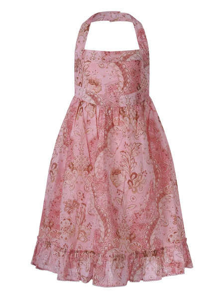  Zimmermann Kids Halterneck Ruffled Dress - Pink 