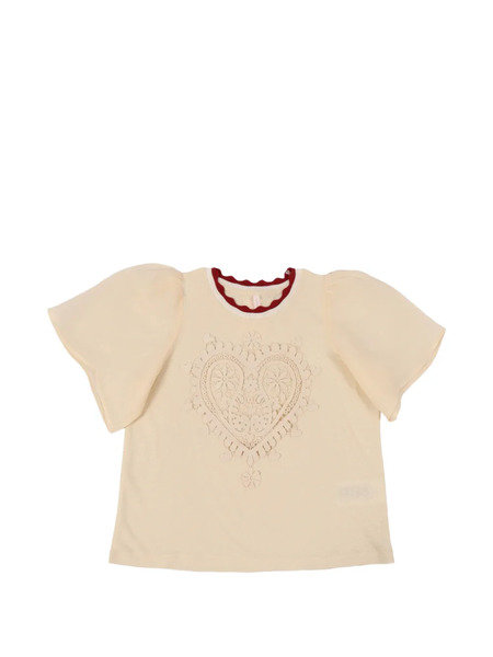  Zimmermann Kids Heart-embroidered T-shirt - Neutrals 
