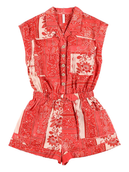  Zimmermann Kids Paisley-print Belted Jumpsuit - Red 