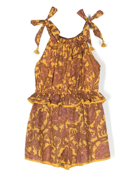  Zimmermann Kids Paisley Print Tie-strap Playsuit - Yellow 