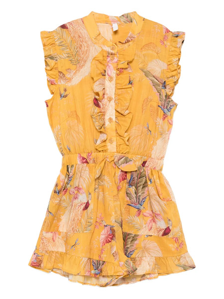  Zimmermann Kids Ruffled Floral-print Jumpsuit - Yellow 