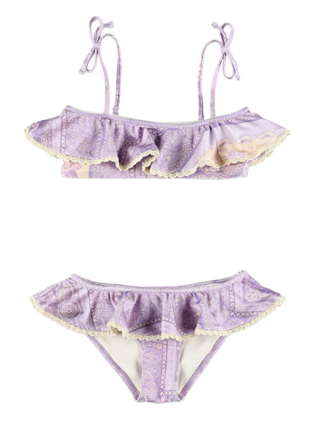  Zimmermann Kids Ruffled Paisley-print Bikini - Multicolour 
