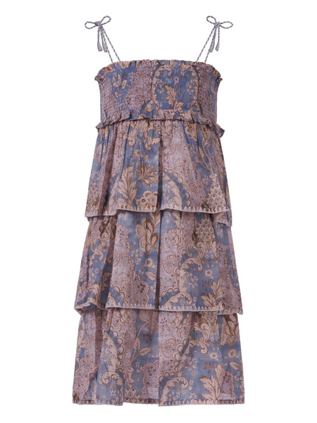  Zimmermann Kids Tiered Ruffled Dress - Blue 
